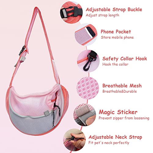 Pet Sling Carrying Bag, Breathable Mesh Single Shoulder Chest Messenger Bag, Comfortable Portable Dog Outing Travel Carrier Shoulder Bag With Front Pocket For Small Medium Cats Dogs Teddy Chihuahua #TOP2