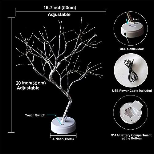 20" Desktop Bonsai Tree Light Diy Artificial Tree 108 Lighting For Indoor Wedding Gifts With Battery And Usb Power #TOP5