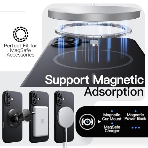 Image of JETech Magnetic Slim Case for iPhone 17 6.3-Inch, Compatible with MagSafe, Ultra-Thin Lightweight Minimalist Phone Cover with Matte Finish and Full Camera Lens Protection (Black)
