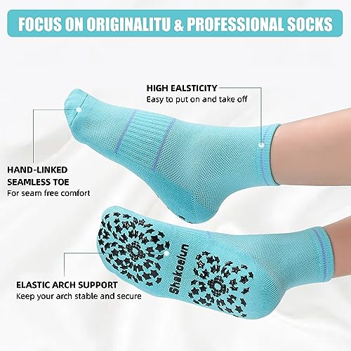 Image of Non Slip Pilates Socks with Grips for Yoga, Barre, Grippy, Hospital, Ballet for Women with Arch Support.