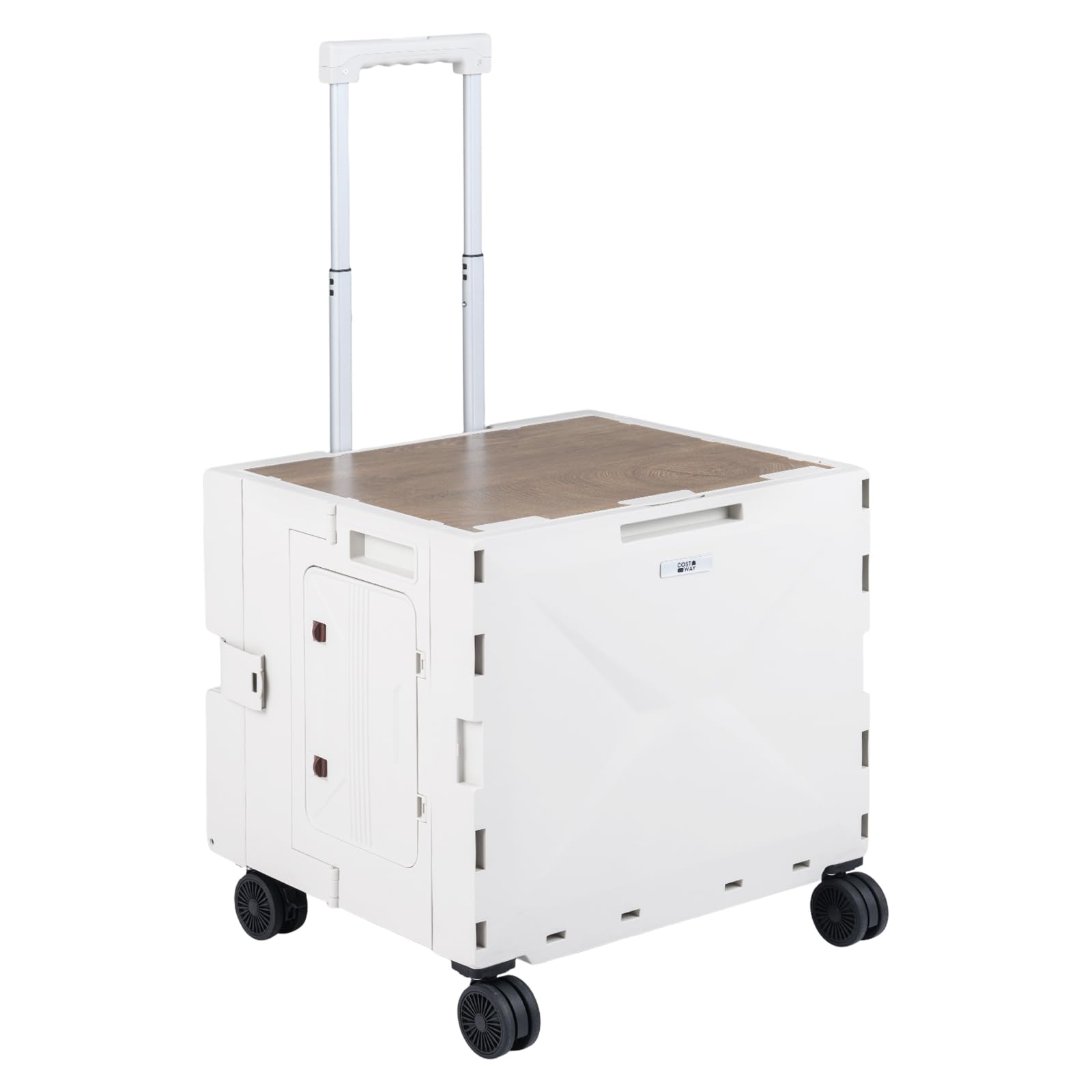 COSTWAY Carrello Spesa con 4 Ruote, 75 L, Carrellino Pieghevole con Manico Telescopico e Regolabile e Coperchio, Trolley Portatutto per Shopping, Campeggio, Picnic e Attrezzi