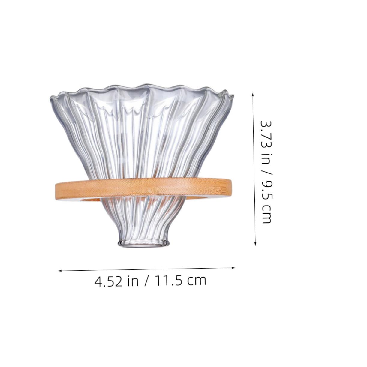 KALLORY 1Set High Borosilicate Coffee Dripper Practical Manual Coffee Maker with Base and Filter for Home Brewing and Coffee Enthusiasts