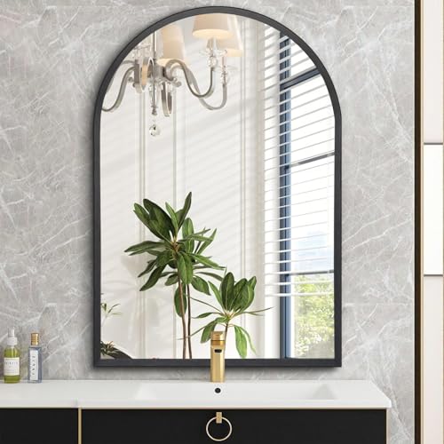 HLFMVWE Black Arched Wall Mirror 30x40CM