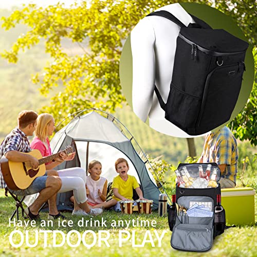 Baglher Cooler Backpack, 30 Can Insulated Backpack Cooler Leak Proof Lightweight Soft Cooler Bag With Compartment Waterproof Suitable For Beach, Hiking, Travel, Lunch #TOP6