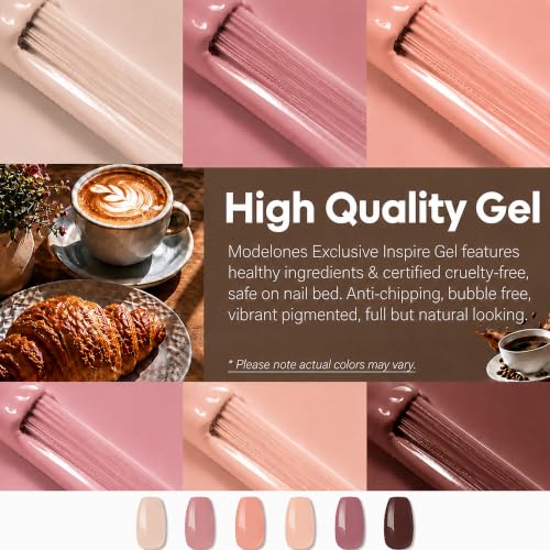 Image of Bolt Bee Gel Polish Kit Gel Polish Set,6 Colors Light Soft Sakura White Nude Spring Soak Off Nail Art Design Manicure Kit at Home (14)