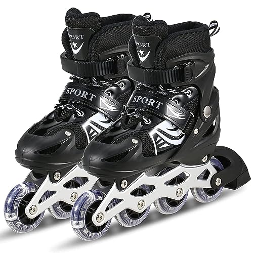 TEKCOOL 4 Wheels Adjustable Inline Skates Skating Shoes for Boys Kids Girls Skating Shoe Adjustable...