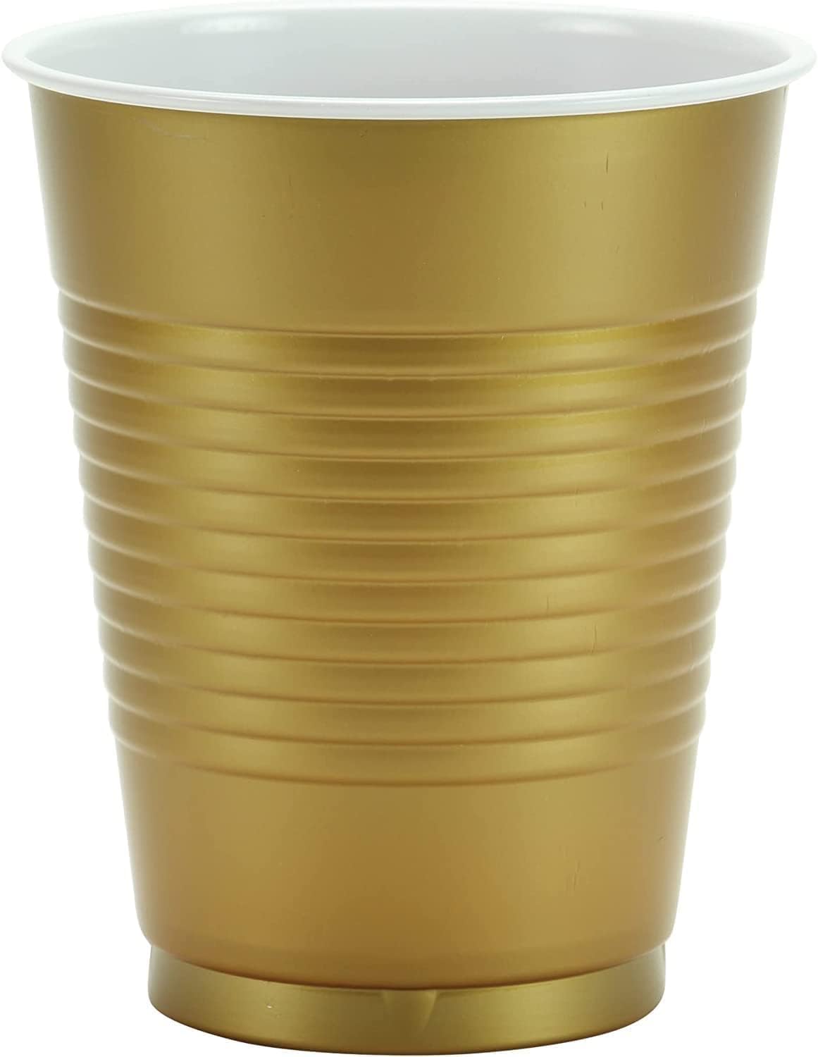 Hanna K. Signature Disposable Plastic Party Cups, Heavy-Duty 18 oz Gold Cups, 50 Count - Image 7