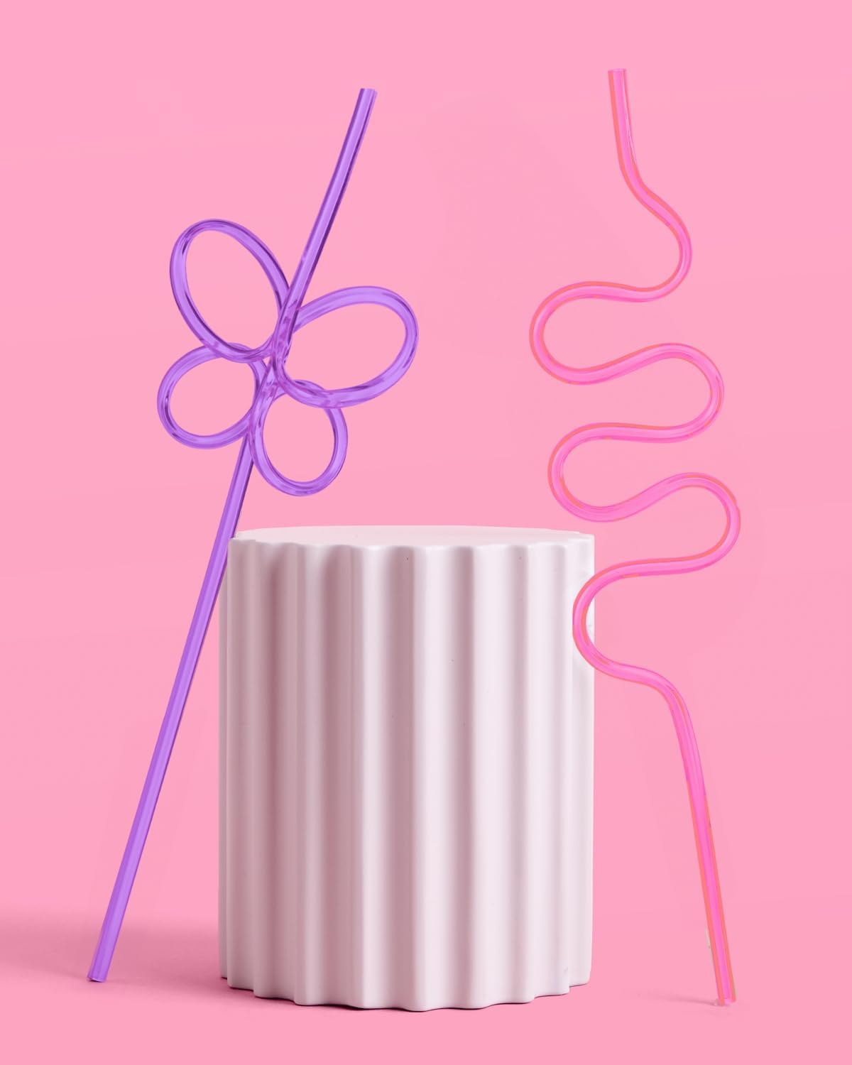 xo, Fetti Rainbow Reusable Straw Set - 20 pc | Rainbow Birthday Party, Butterfly Bachelorette Supplies, Bridal Shower Decorations, Squiggly Favors, Wavy Decor