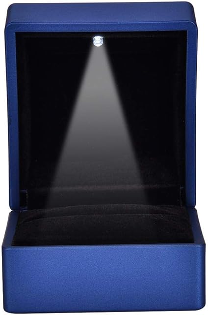 TMISHION 2 Types Fashionable LED Ring Box - LED Luminous Storage Box Jewelry Display Stand, Ring/Pendant Box, for Marriage Proposal, Engagement and Wedding