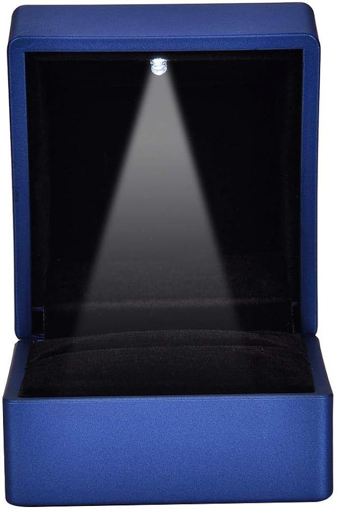 Ring box,2 Types Fashionable LED Ring Box -LED Luminous Storage Box Jewelry Display Stand, Ring/Pendant Box