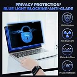 Tefeiyin Laptop Privacy Screen 14 Inch for 16:9 Aspect Ratio, Anti-Spy Privacy Filter & Anti Glare Blue Light Blocking Protector Shield - WxH: 12 3/16" x 6 7/8" (310mm x 174mm) - Image 5