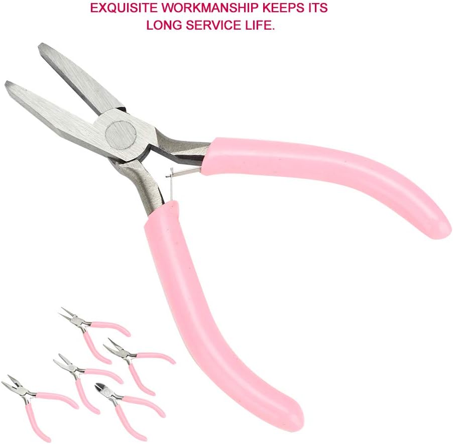 Yctze 5pcs Mini 4in Metal Pliers Set, Handy Jewelry Crafting Tools Kit with Chain Cutter, Ideal for Women's Craft and Floral Projects