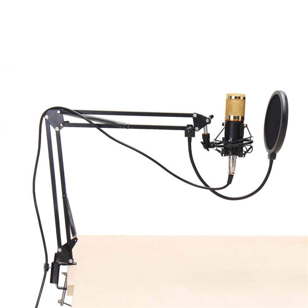 Supporto per Microfono, Microfono a condensatore, Sistema dinamico, Kit con Supporto antivibrazione, Asta per Microfono Professionale, Asta per Microfono