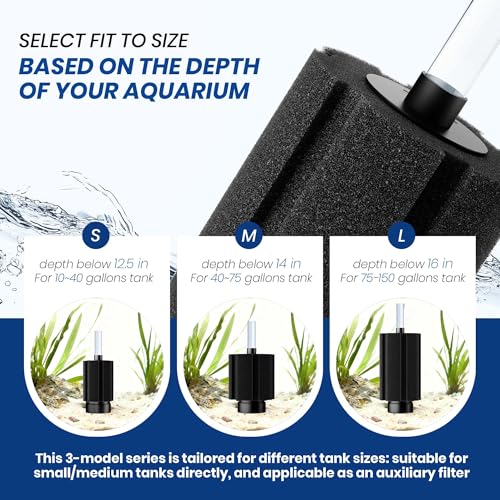 Image of 10-50Gal 6 Pack Aquarium Sponge Filter with Ceramic Media and Bubble Diffuser Ultra Quiet Fish Tank Filters fit Breeding Fry Betta Shrimp Fish Tank