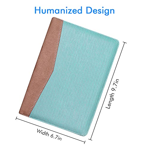 Acdream A5 Padfolio/Resume Portfolio Folder - Interview/Legal Document Organizer & Business Card Holder - Handsome Piano Noir Faux Leather Matte Finish & Accent Stitching, Blue #TOP1