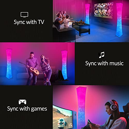 Mayomajo 61 Inch Smart Floor Lamp, Soft Light Rgb Color Changing, Voice Control, Compatible With Alexa & Google Home, Music Sync Mood Lighting For Living Room Bedroom Party Decor #TOP5