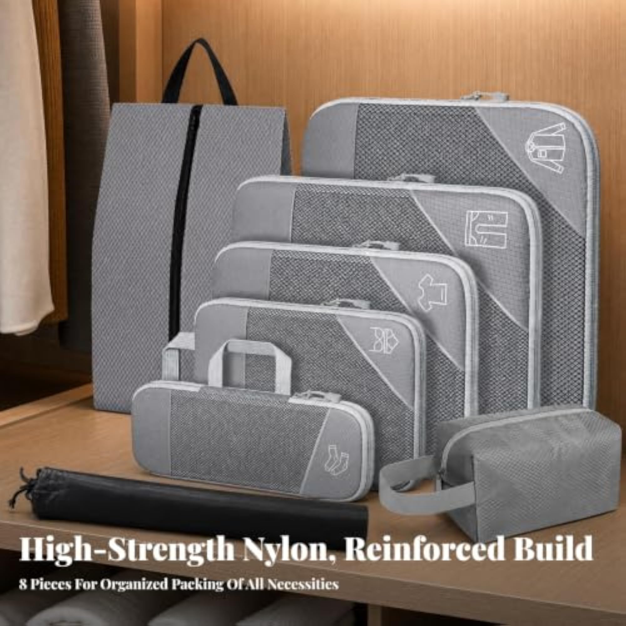 8 Pieces Nylon Travel Storage Organizer