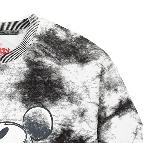 Disney Mickey Mouse Big Boys Fleece Pullover Sweatshirt Tie Dye Black/White 8 #TOP3