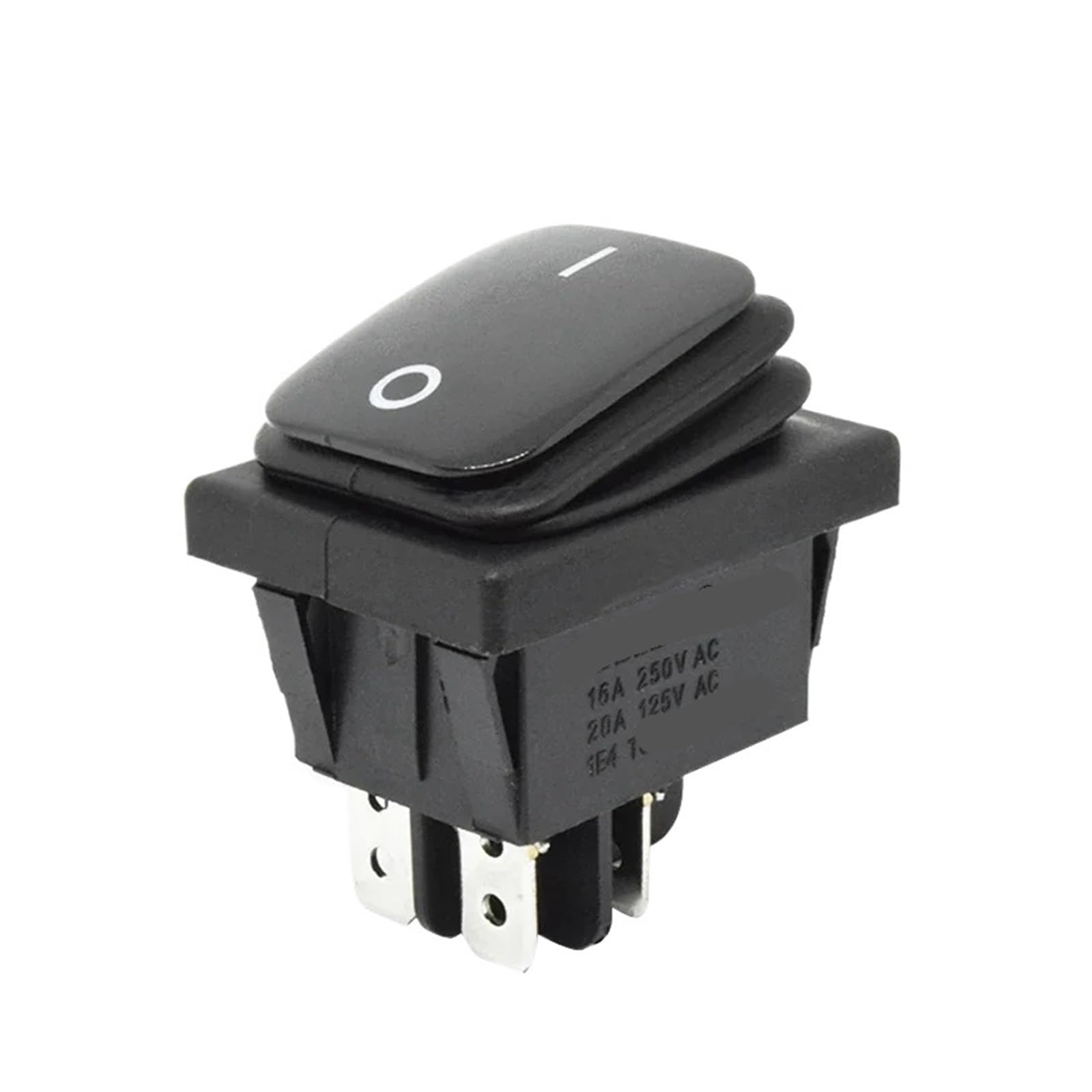 1 Uds 16A 250VAC KCD4-201 Interruptor Basculante 12V 220V DPST De 4 Pines(Black No Led,220V)