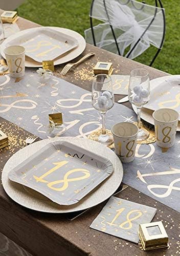 Servietten Mit Goldenen Schriftzug 18 Geburtstagsservietten 18 Gold 18 Amazon De