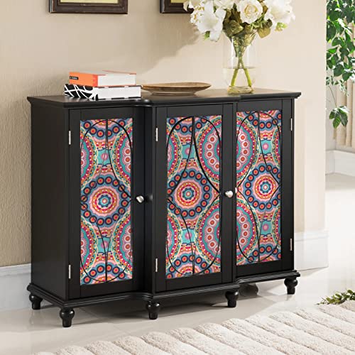 Dktie Mandala Bathroom Window Privacy Film, Day And Night Privacy Window Film, No Glue Static Cling Window Stickers For Home, Softens The Light Without Darkening The Room (209, 17.5" X 78.7") #TOP3