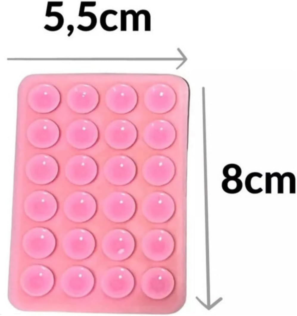 Suporte de Silicone Ventosas para Celular – Fixação em Espelhos e Superfícies Lisas Branco