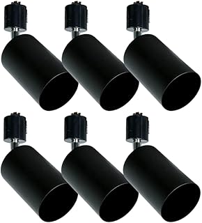 ダクトレール用スポットライト器具 E26 E17 E11 ライティングレール用 照明 ソケット 間接 天井 ライティングバー用スポットライト レールライト 寝室 食卓 配線ダクト おしゃれ 器具のみ 電球無し (6セット, 黒-E26)