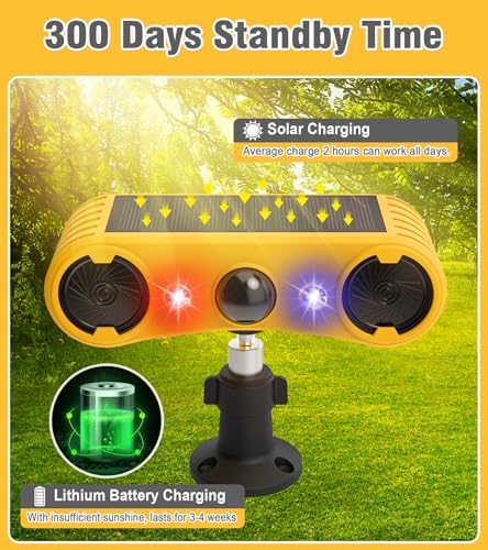 Chunhee SL18-2 Solar Motion Sensor Alarm Outdoor,Dog Barking Alarm Motion Activated,130Db Loud Noise Maker thumb #7