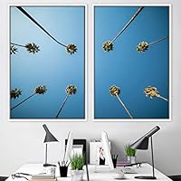 2 Piece Framed Canvas Wall Art Palm Tree Canvas Prints Home Artwork Decoration for Living Room,Bedroom - 16