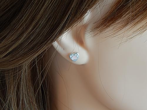 Image of 925 Sterling Silver Paw Print Stud Earrings (Choose Your Style) (Nickel Free)
