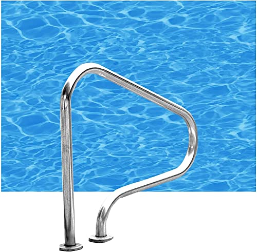 JHKG Main courante de piscine en acier inoxydable 316 – Pour intérieur/extérieur – 0,15 cm d'épaisseur – Argent – Durable et élégante