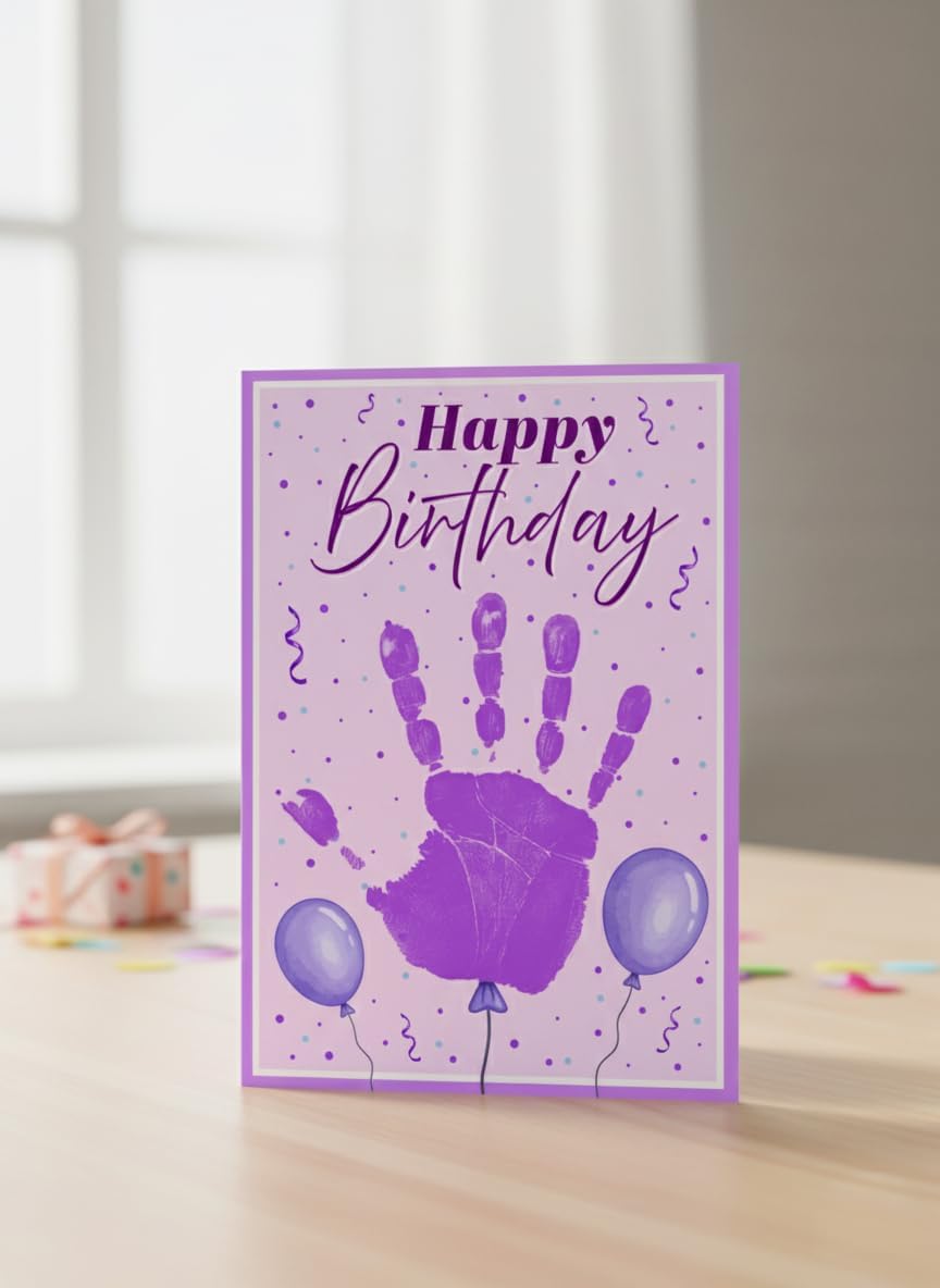 Keepsake Birthday Cards & Envelopes – 5 Handprint Footprint Keepsake Cards Plus 5 Matching Envelopes – Perfect for Baby Milestones, Gifts & Memory Albums Fun DIY Keepsake for Parents, Baby & Toddler Ages 0-3 - *Paints not included* image 4