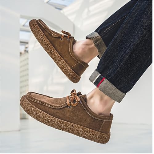 Men's Vintage Suede Oxford Shoes Comfortable Anti Slip Flat Sole Lace Ups for Work Social Occasions4