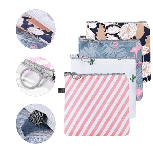 Image of 4PCS Napkin Organiser pad Holder Girl Wallet Menstrual Cup Storage case pad Organizer Zip id case Wallet Zip Wallet Purse Stand Girls Wallets Care Tampon