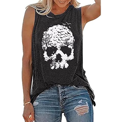 Vintage Gothic Skull Tank Top for Women Cover