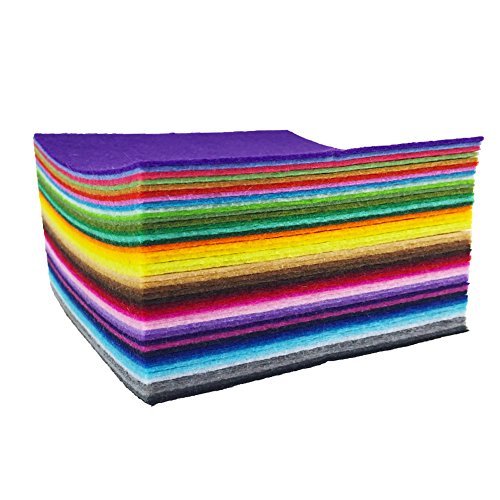Flic-Flac WJCR-FB-BZ2030-44P 44Pcs 8 X 12 Inches (20 X 30Cm) Assorted Color Felt Fabric Sheets Patchwork Sewing Diy Craft 1Mm Thick … (20Cm * 30Cm thumb #2
