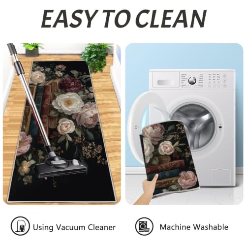 Alfombras de cocina DUOTCYELE juego de 2 piezas estilo floral europeo clásico y relieve dorado 6