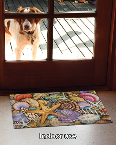 Toland Home Garden 800033 Shells Of The Sea Summer Door Mat 18X30 Inch Beach Outdoor Doormat For Entryway Indoor Entrance #TOP3