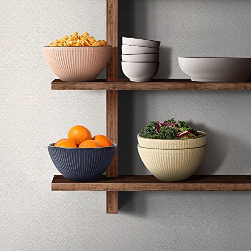 Wareland Salad Bowls 65 Oz, 8 Inch Serving Bowls, Large Ramen Bowl For Noodle, Pho, Extra Sturdy Soup Bowls For Kitchen, Pasta Bowls Set Of 2, Ceramic Popcorn Bowl, Microwave & Dishwasher Safe, Pink #TOP4
