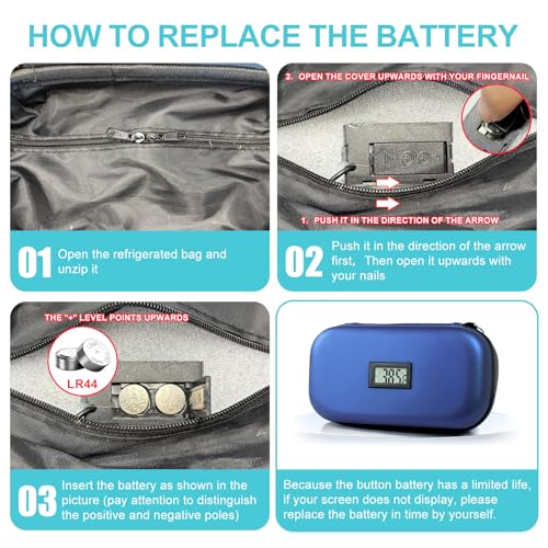 insulin cooler travel case tsa approved medication diabetic cooler for travel with temperature display refrigerated medicine organizer bag with 2 ice pack
