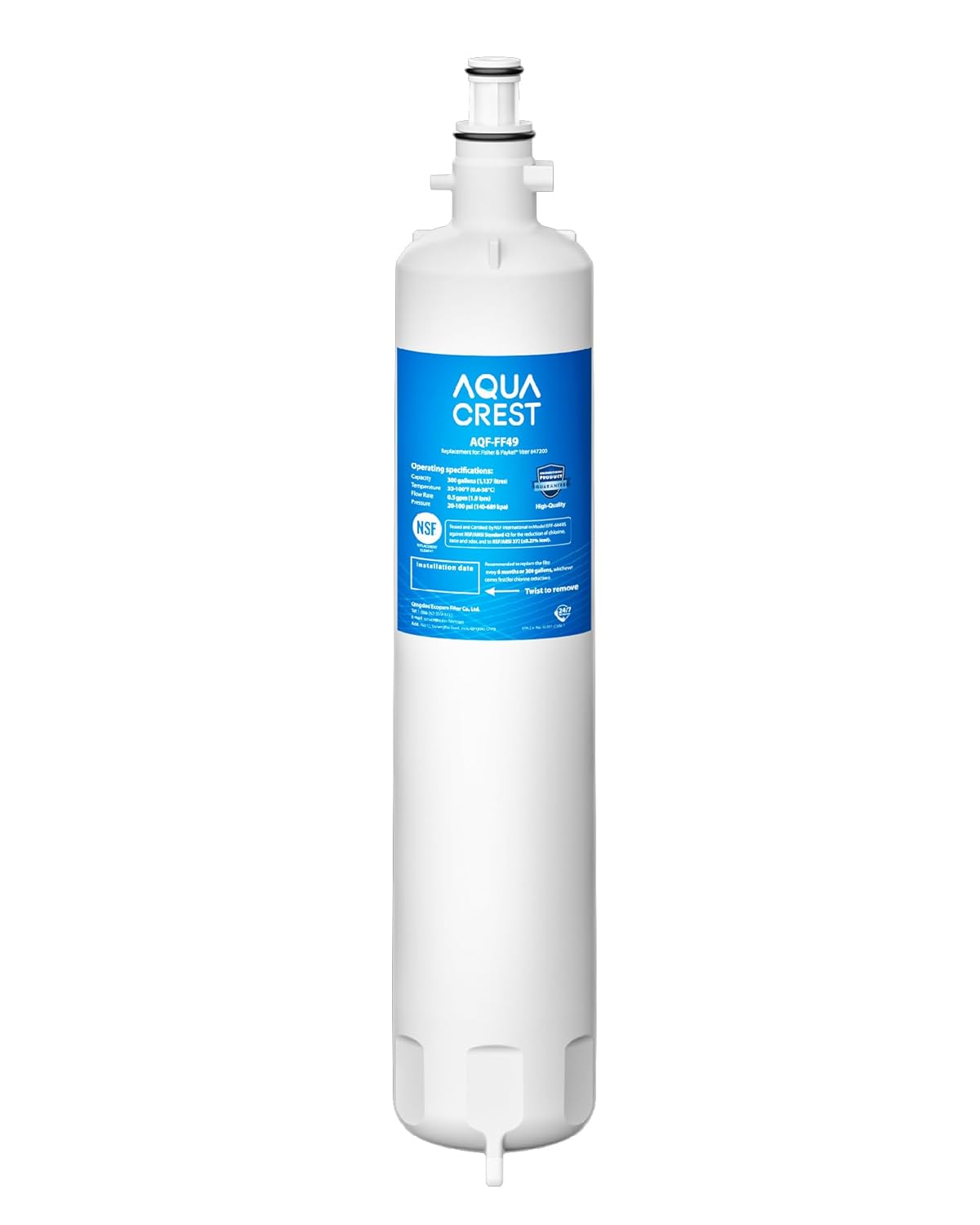 AQUA CREST 847200 Refrigerator Water Filter Replacement for Fisher Paykel 847200 Fisher Paykel Refrigerator Model Number E522 E422