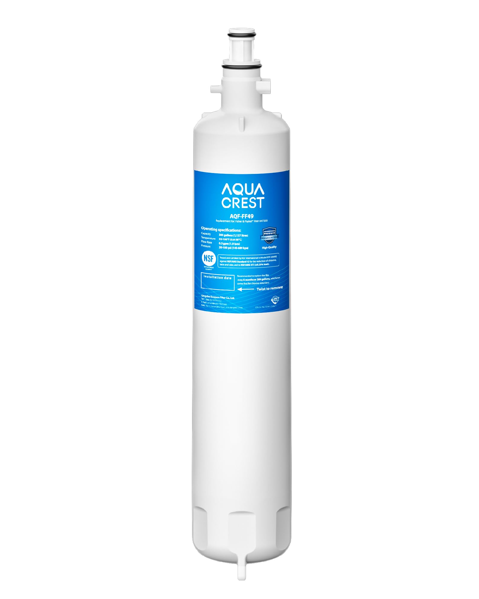 AQUA CREST 847200 Refrigerator Water Filter Replacement for Fisher & Paykel 847200, Fisher & Paykel Refrigerator Model Number E522, E422, E402