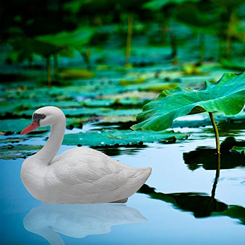 Emvanv Simulation Swan Decoy, Floating Plastic Swan Swan Pond Statue Sculpture Protector Deterrent Decoration Pet Decoy For Garden Yard Patio Pond(White) #TOP1