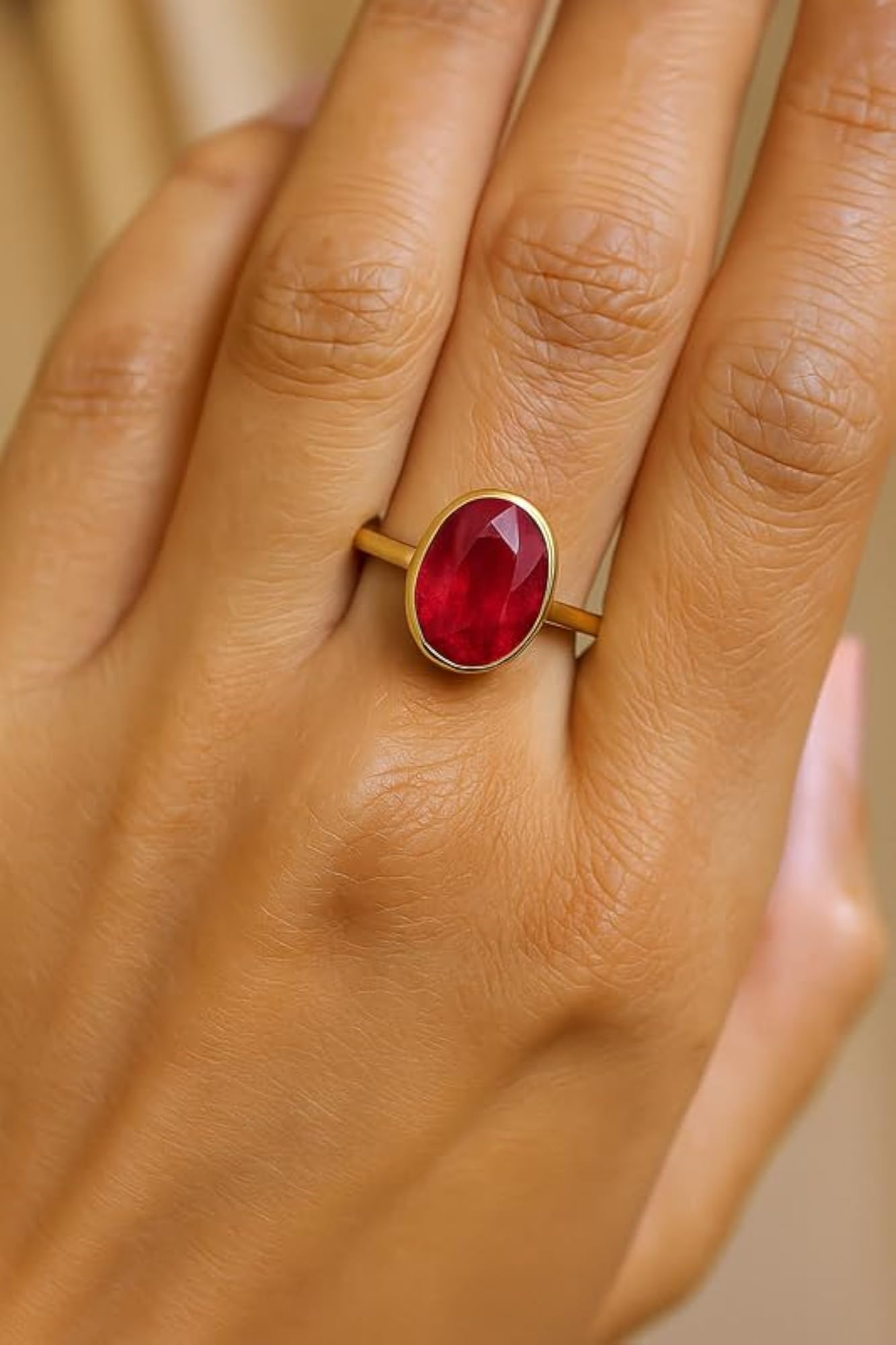Premium Ruby Handcrafted Panchdhatu Adjustable Ring, 11.25 Carat