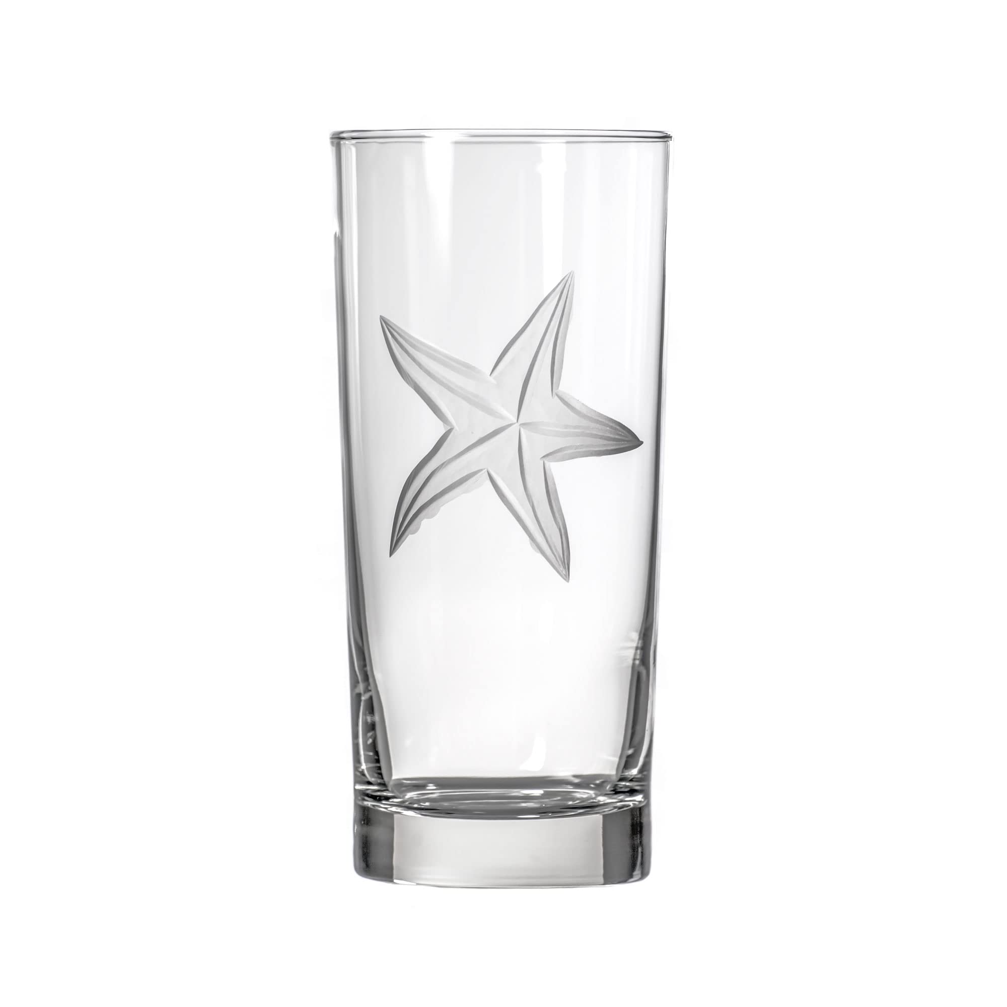 Rolf Glass Starfish Cooler Drinking Glass, 4 Count (Pack of 1), Clear