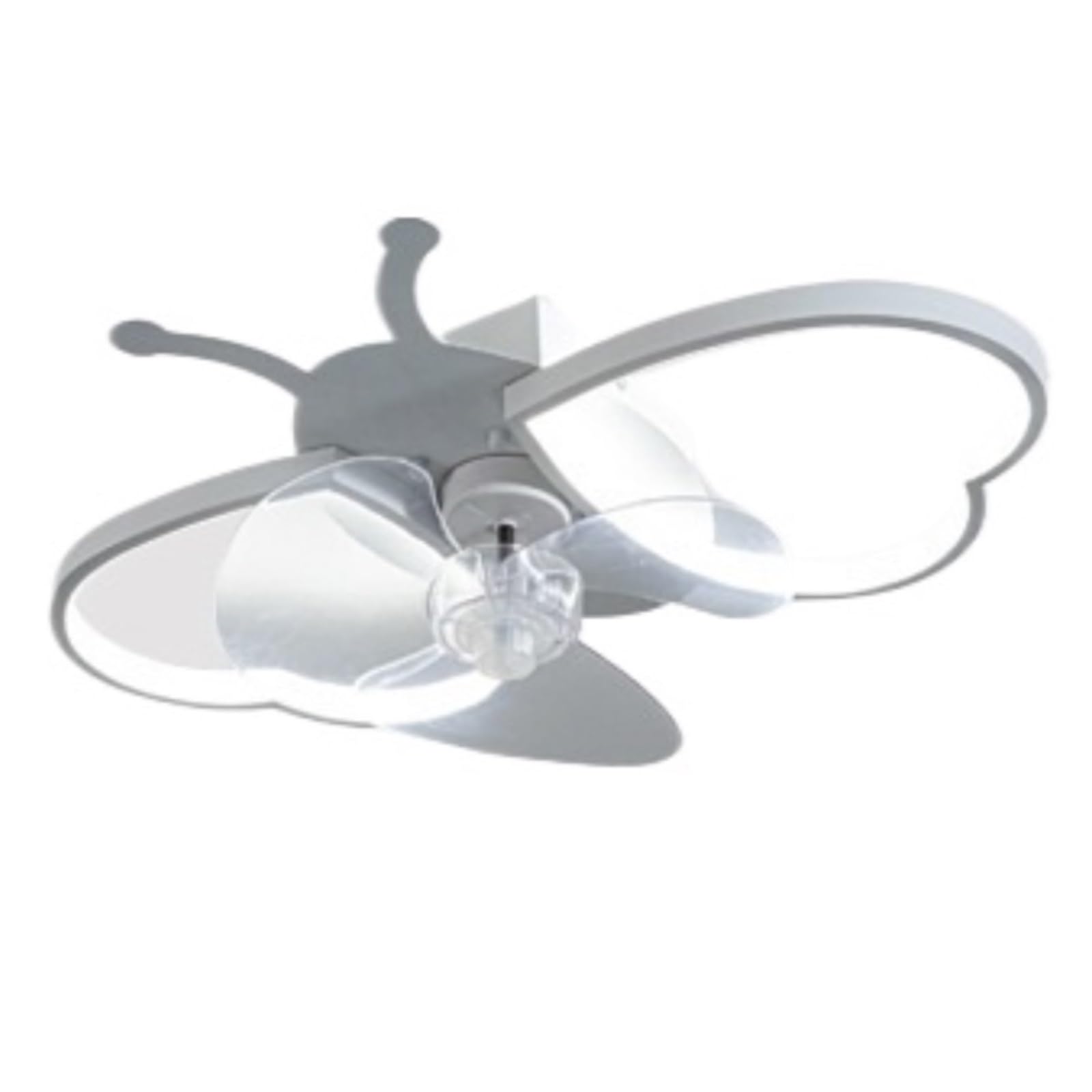 ERETYRET Fan Lamp Nordic Simple Fashion Children's Room Ceiling Silent Integrated Bedroom Electric Quiet Cooling(White)