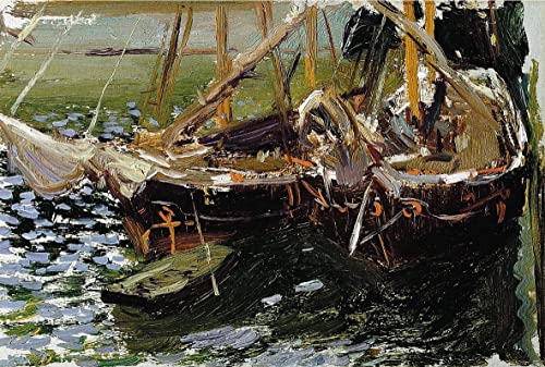 Tableau Bateaux dans le port Sorolla impression sur toile 60x90cm pour salon