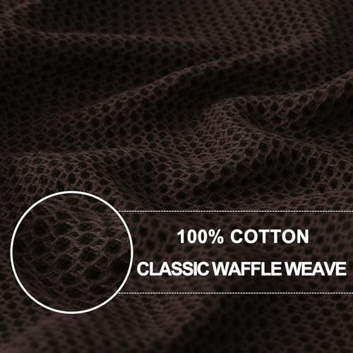 Image of Homaxy 100% Cotton Waffle Weave Kitchen Dish Cloths, Ultra Soft Absorbent Quick Drying Dish Towels, 12 x 12 Inches, 12-Pack, Dark Brown