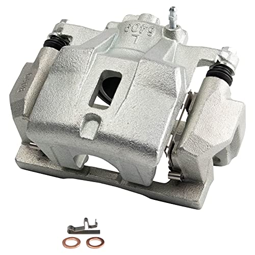 Image of TRQ Front Brake Caliper Set Zinc Coated Brackets Hardware Compatible with 2004-2006 Lexus RX330 2007-2009 RX350 2007-2008 RX400h 2006-2007 Toyota Highlander