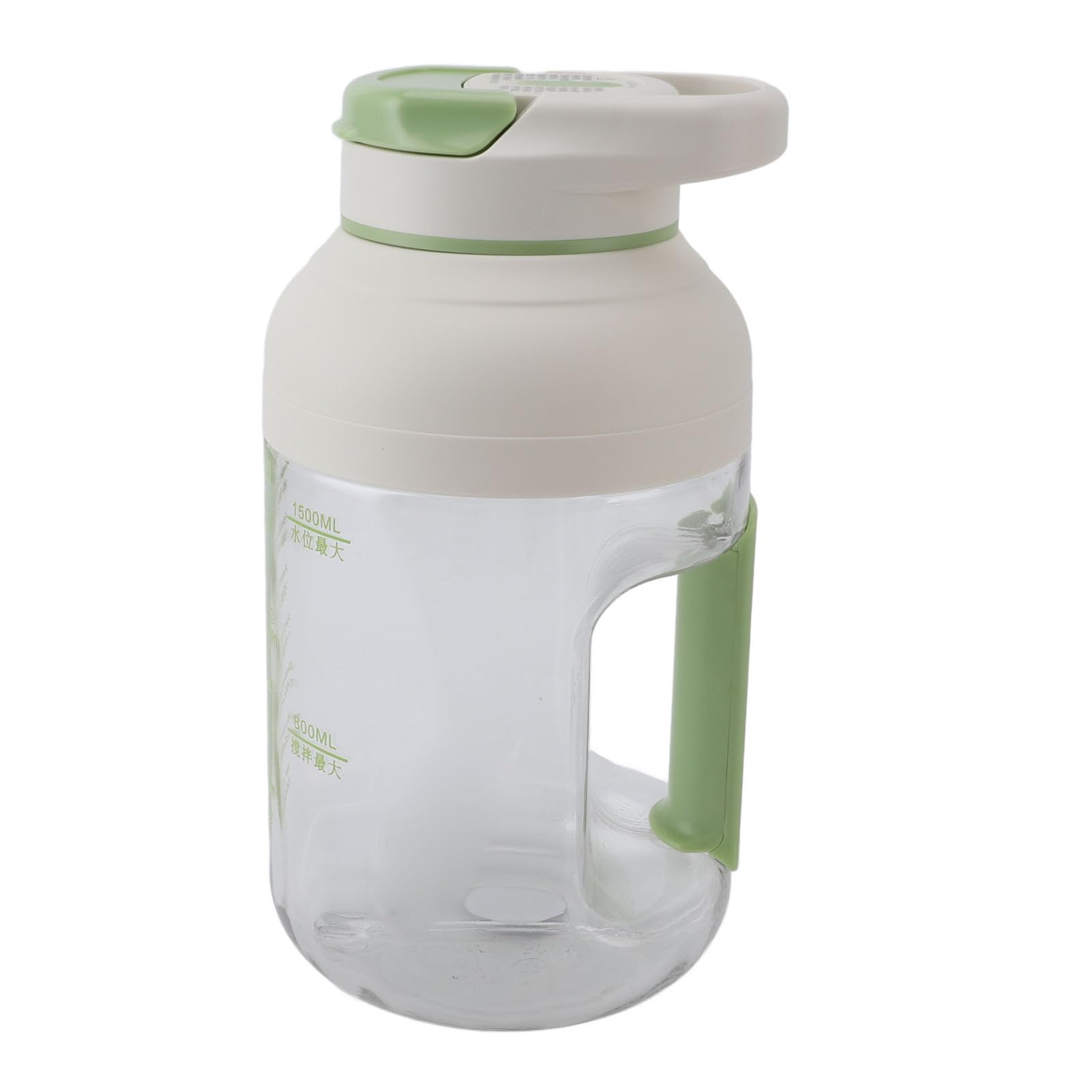 Portable Blender, Portable Juicer Blender Mini Blender with Ergonomic Handle Design 1.5L Cordless Large Capacity for Outdoor Picnic (Green)